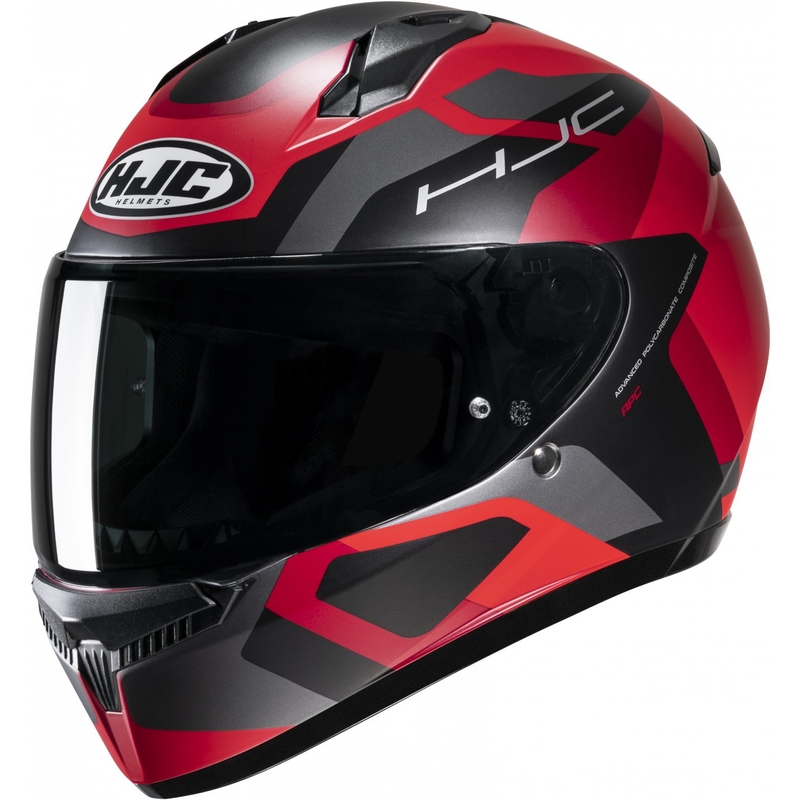 HJC C10 Tins MC1SF sort-grå-rød integreret motorcykelhjelm
