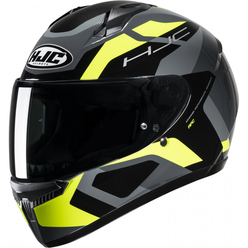 HJC C10 Tins MC3H sort-grå-fluogul integreret motorcykelhjelm