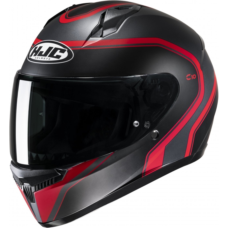 Integreret motorcykelhjelm HJC C10 Elie MC1SF sort-rød