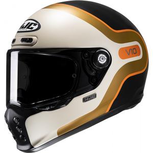 Integreret motorcykelhjelm HJC V10 Grape MC7SF beige-orange-brun-sort