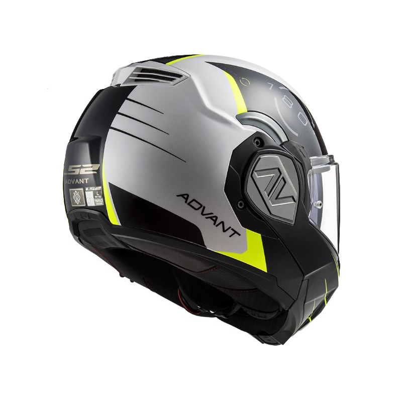 Flip-up motorcykelhjelm LS2 FF906 Advant Codex 06 sort-hvid-fluogul