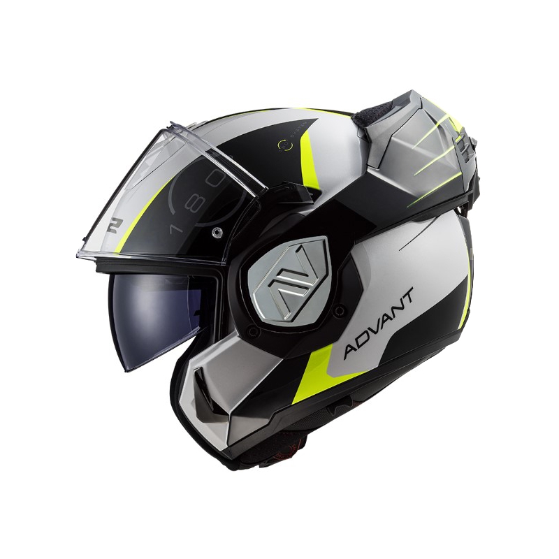 Flip-up motorcykelhjelm LS2 FF906 Advant Codex 06 sort-hvid-fluogul