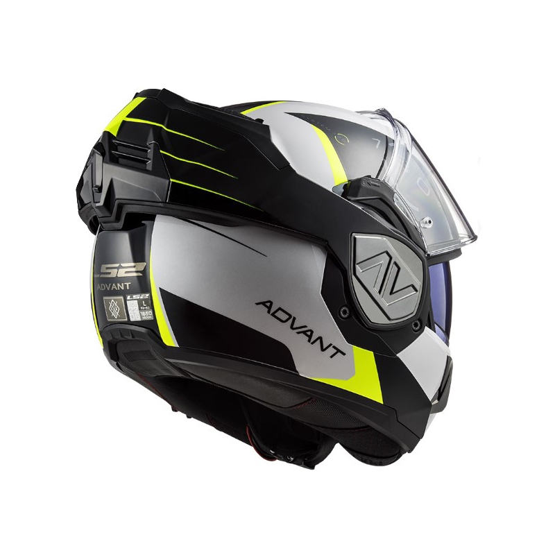 Flip-up motorcykelhjelm LS2 FF906 Advant Codex 06 sort-hvid-fluogul