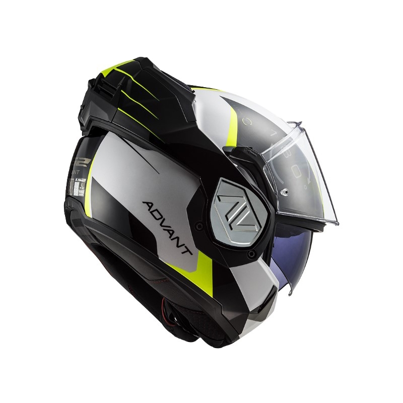 Flip-up motorcykelhjelm LS2 FF906 Advant Codex 06 sort-hvid-fluogul