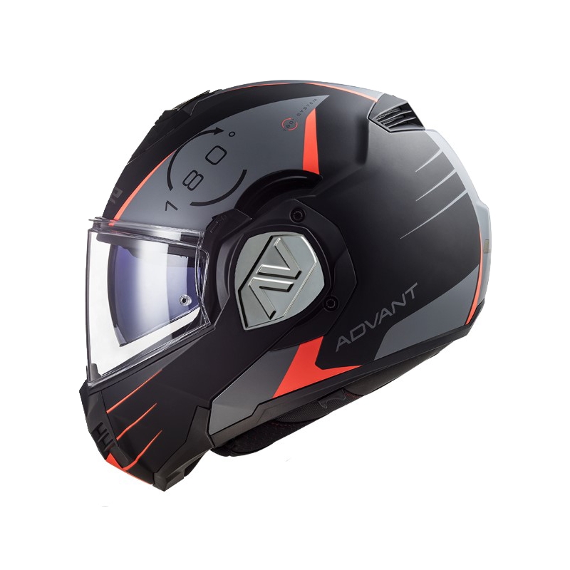 Flip-up motorcykelhjelm LS2 FF906 Advant Codex 06 rød-sort-grå-titanium