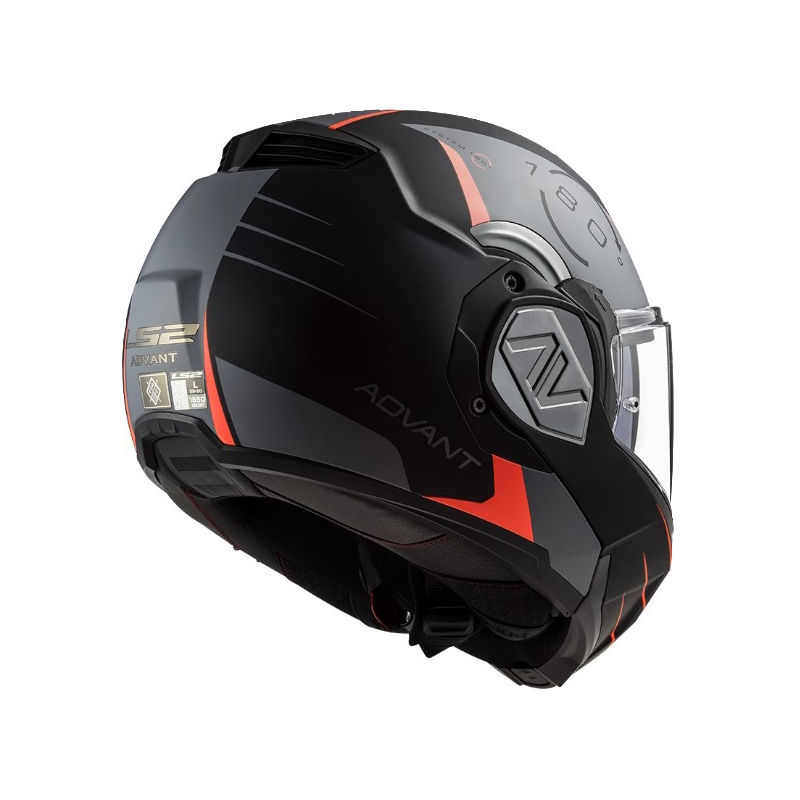 Flip-up motorcykelhjelm LS2 FF906 Advant Codex 06 rød-sort-grå-titanium