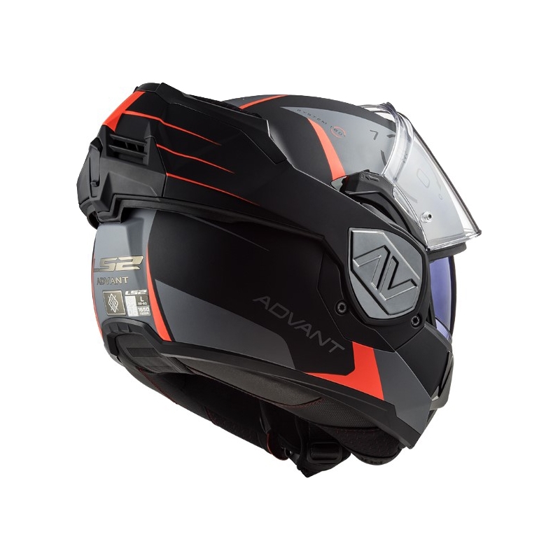 Flip-up motorcykelhjelm LS2 FF906 Advant Codex 06 rød-sort-grå-titanium