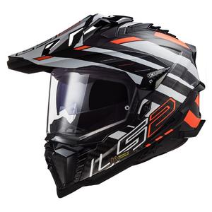 Endurohjelm LS2 MX701 Explorer C Edge 06 sort-grå-fluo-orange