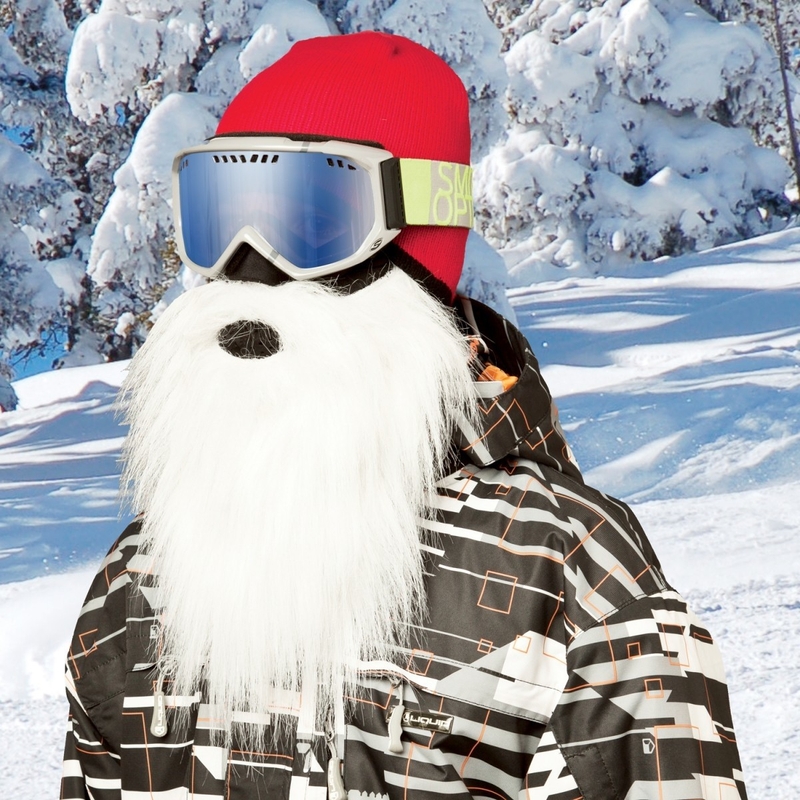 Beardski julemandsmaske hvid