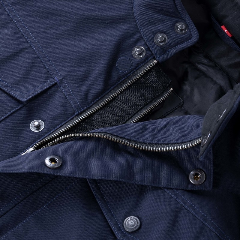 Rebelhorn Hunter mørkeblå motorcykeljakke udsalg