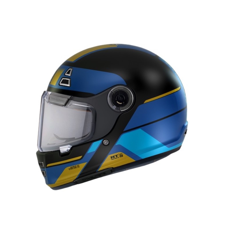 MT Jarama 68TH C7 sort-guld-blå integreret motorcykelhjelm udsalg