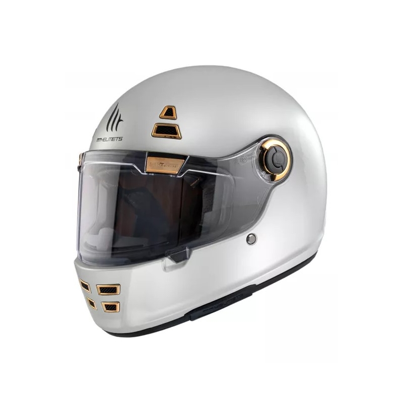MT Jarama Solid A0 integreret motorcykelhjelm hvid blank