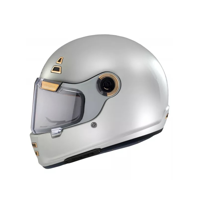 MT Jarama Solid A0 integreret motorcykelhjelm hvid blank