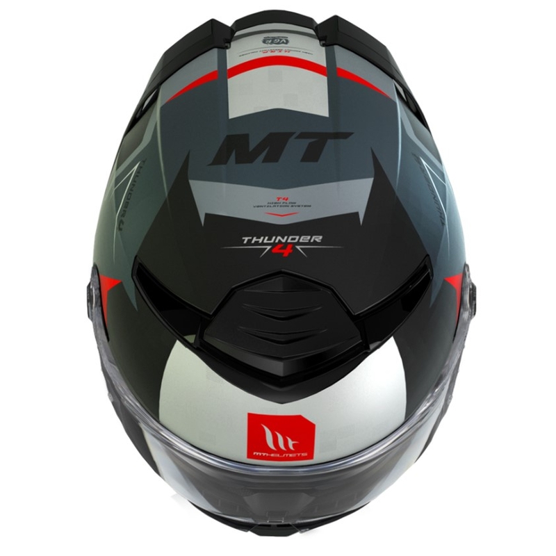 Integrální přilba na motorku MT Thunder 4 SV Exeo černo-šedo-červená