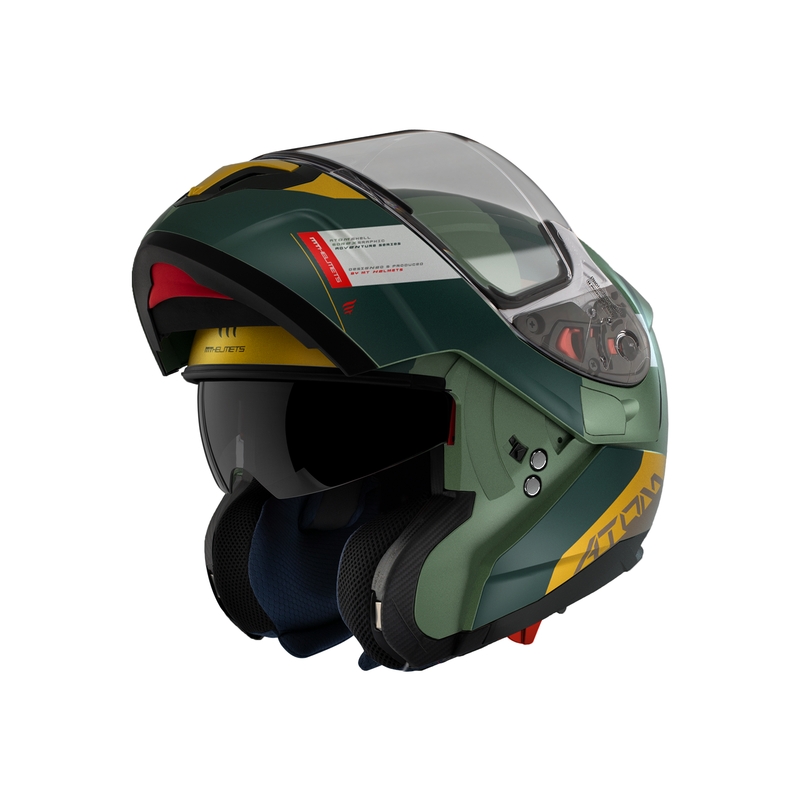 MT Atom SV Gorex C6 motorcykelhjelm gul-grøn udsalg