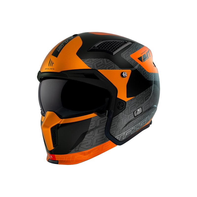 Åben hjelm med maske MT Streetfighter SV Totem B4 sort-grå-orange