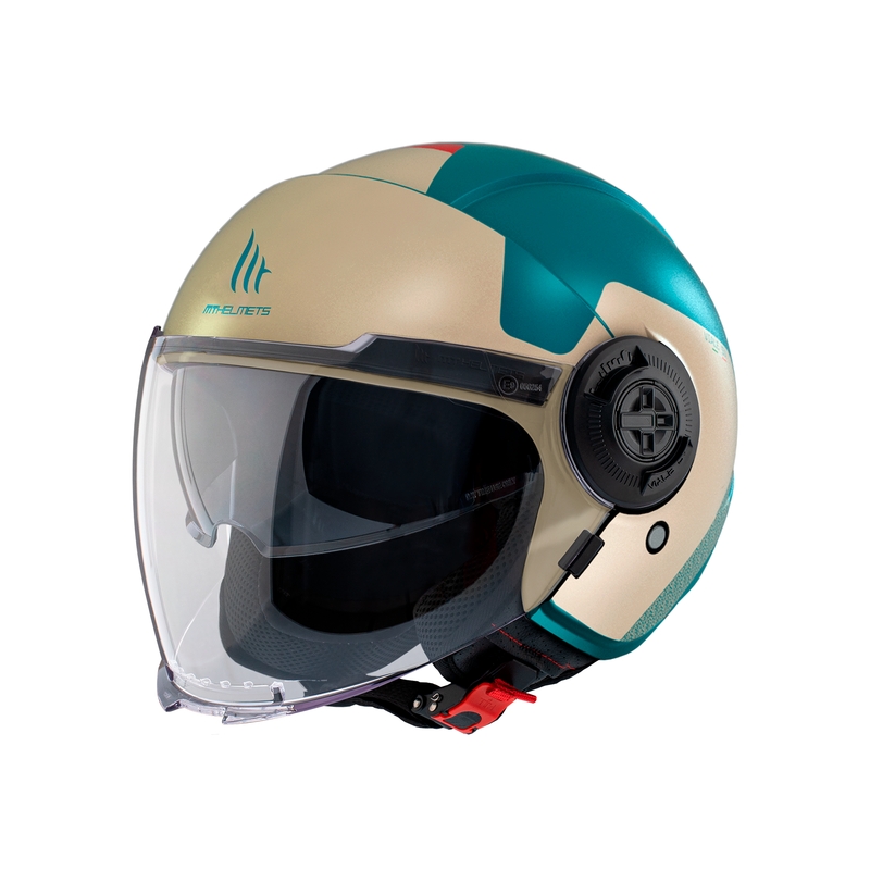 MT Viale SV S Beta E7 åben motorcykelhjelm beige-turkis