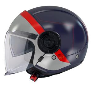 Åben motorcykelhjelm MT Viale SV 68 Units D7 grå-rød-blå