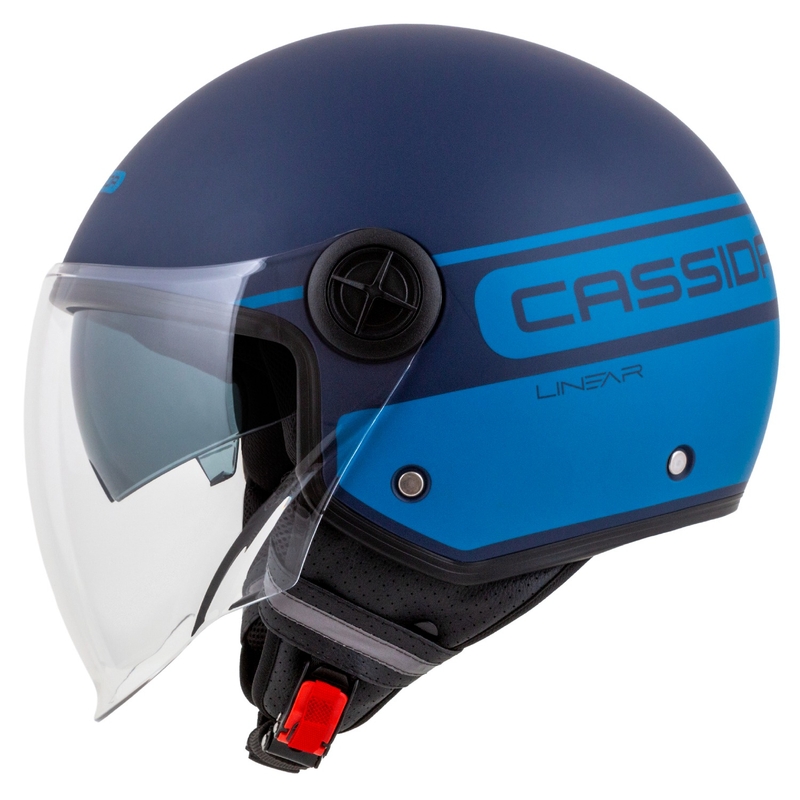 Cassida Handy Plus Linear åben motorcykelhjelm blå