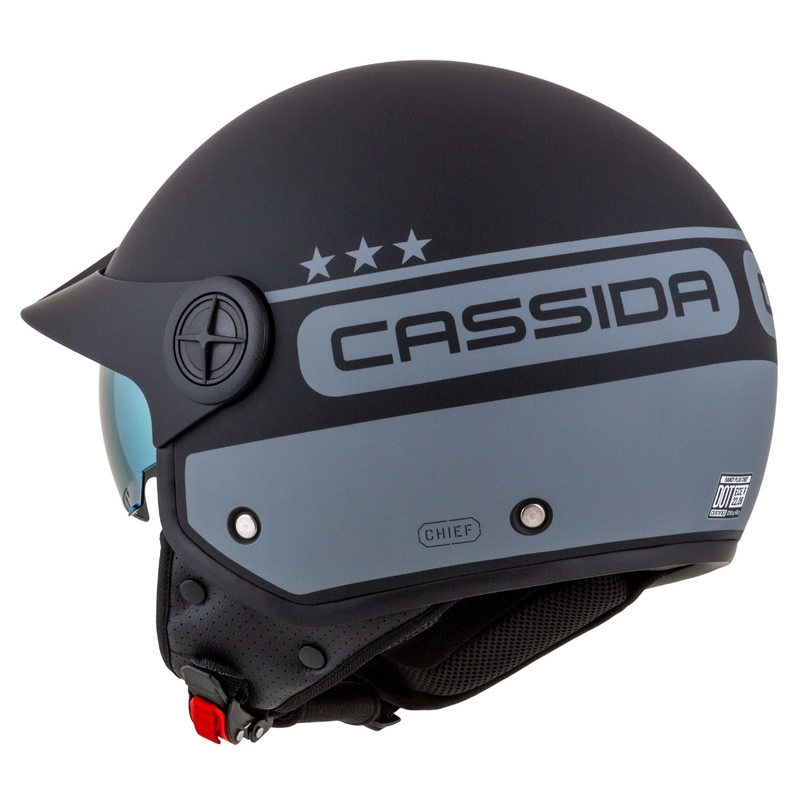 Cassida Handy Plus Chief åben motorcykelhjelm grå-sort