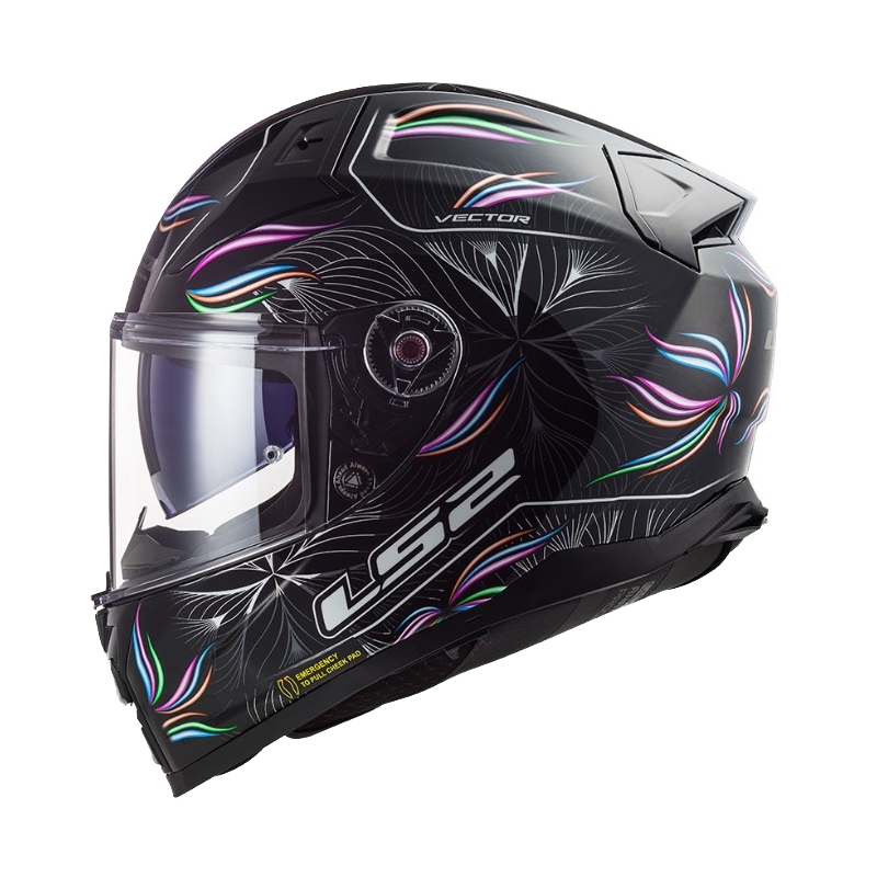 LS2 FF811 Vector II Tropical hvid-violet-sort integreret motorcykelhjelm