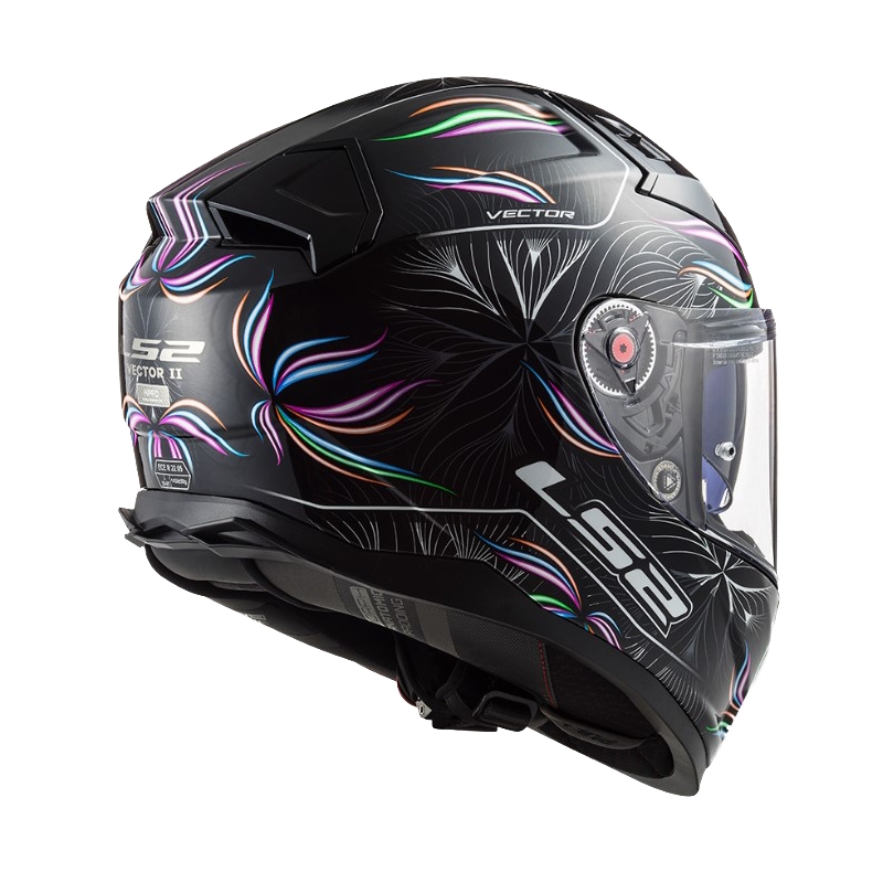 LS2 FF811 Vector II Tropical hvid-violet-sort integreret motorcykelhjelm