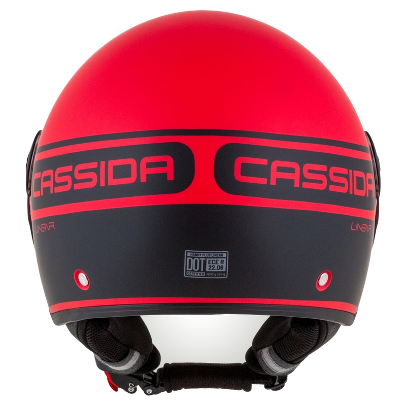 Cassida Handy Plus Linear Open motorcykelhjelm rød-sort