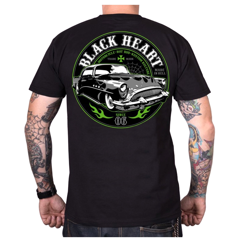 T-shirt til mænd Black Heart Monster sort