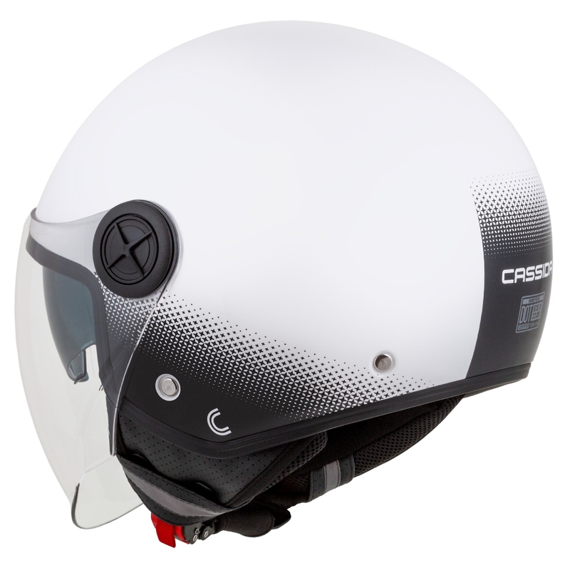 Cassida Handy Plus åben motorcykelhjelm hvid-sort