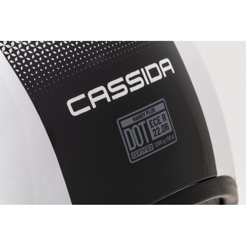 Cassida Handy Plus åben motorcykelhjelm hvid-sort