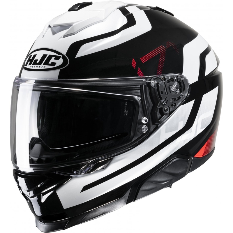 Integreret motorcykelhjelm HJC i71 Enta MC1 rød-sort-hvid