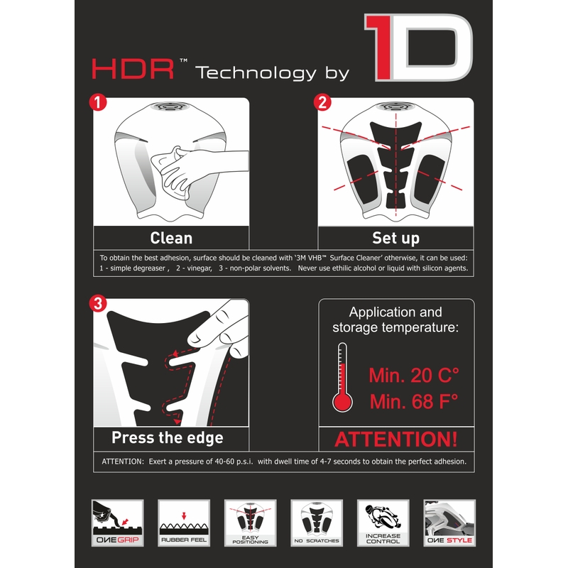 Dæksel til brændstoftank - tankpad Print HDR sort