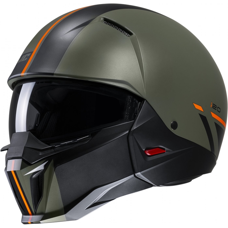 Åben hjelm med maske HJC i20 Batol MC4SF orange-sort-grøn udsalg