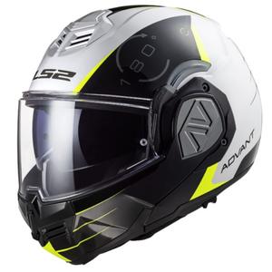 Flip-up motorcykelhjelm LS2 FF906 Advant Codex 06 sort-hvid-fluogul