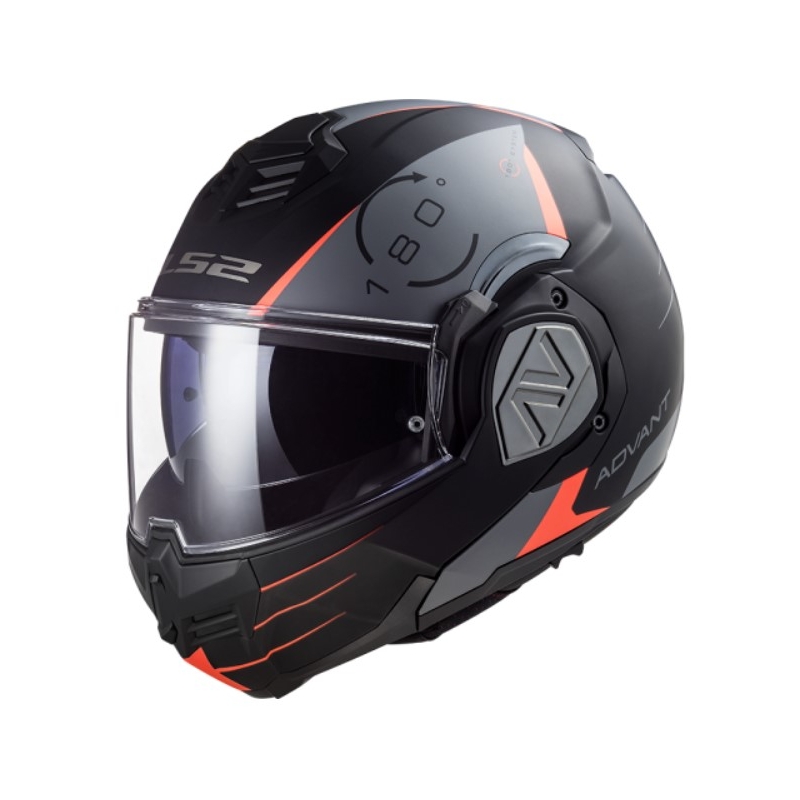 Flip-up motorcykelhjelm LS2 FF906 Advant Codex 06 rød-sort-grå-titanium