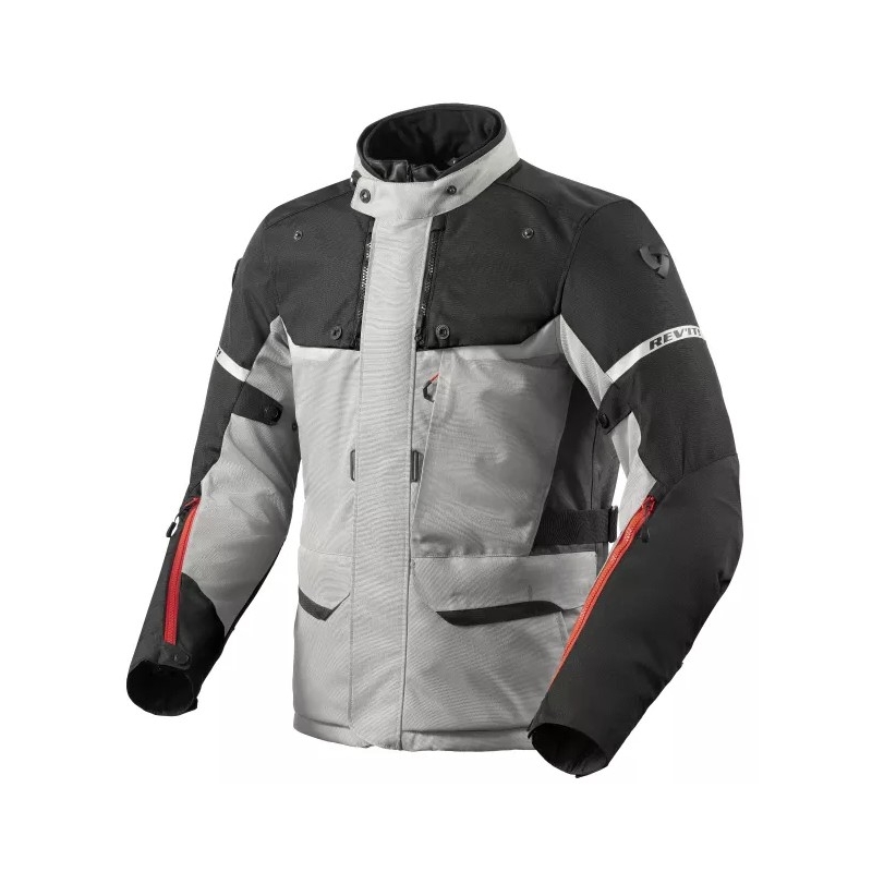 Motorcykeljakke Revit Outback 4 H2O sølv-sort