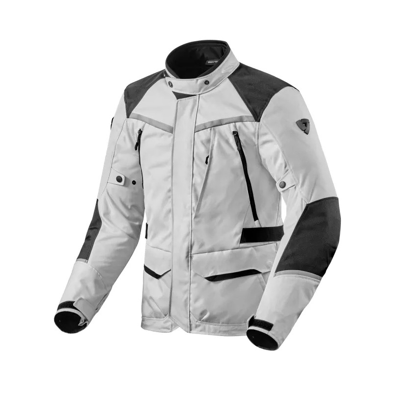 Motorcykeljakke Revit Voltiac 3 H2O sølv-sort