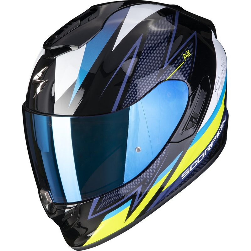 Integralhjelm Scorpion EXO-1400 EVO Air Thelios sort-blå-fluogul