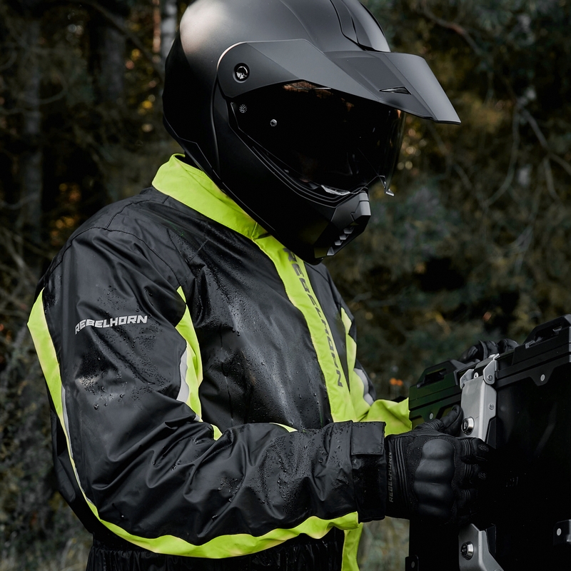 Moto bunda do deště Rebelhorn Patrol fluo žluto-černá