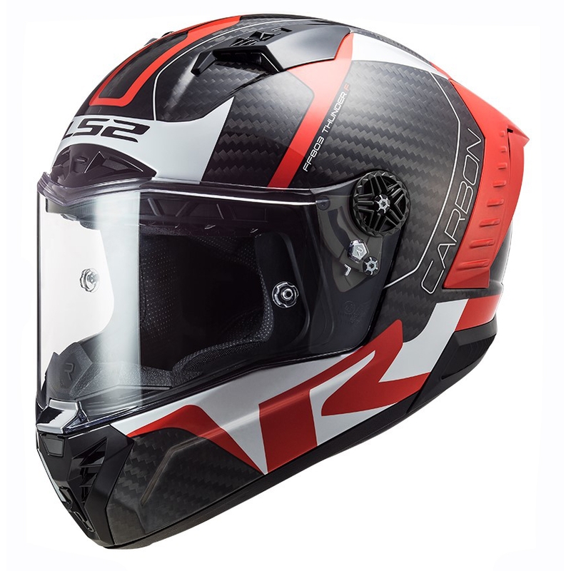 LS2 FF805 Thunder C Racing1 sort-hvid-rød integreret motorcykelhjelm