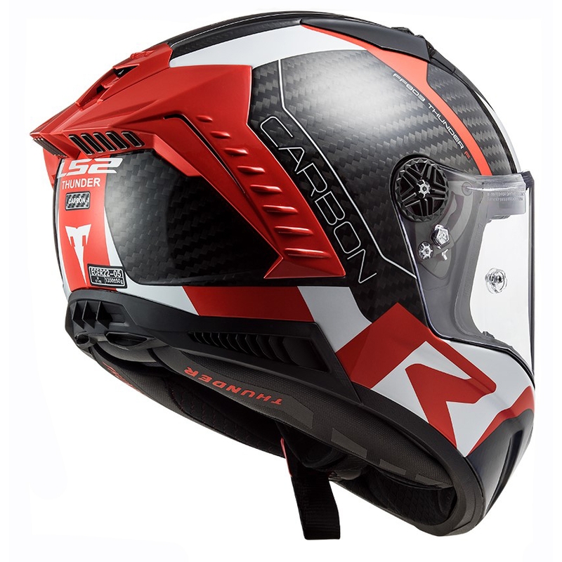 LS2 FF805 Thunder C Racing1 sort-hvid-rød integreret motorcykelhjelm