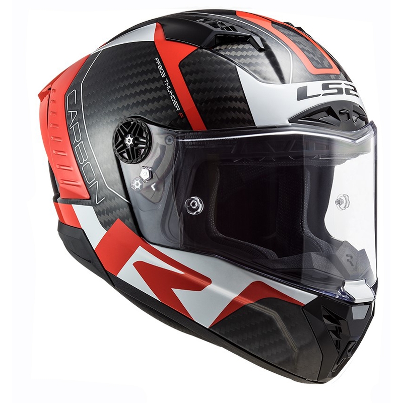 LS2 FF805 Thunder C Racing1 sort-hvid-rød integreret motorcykelhjelm