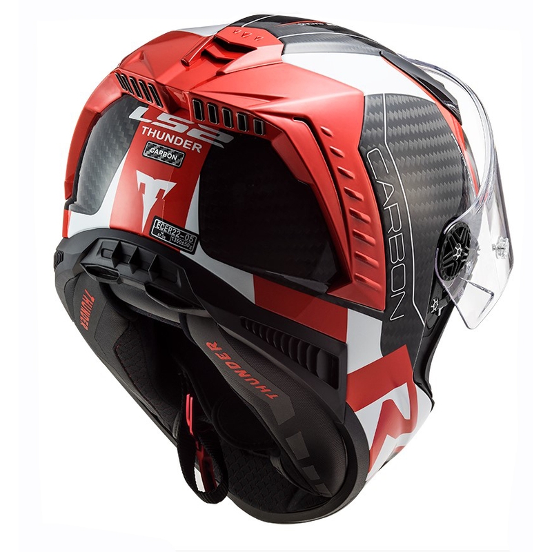 LS2 FF805 Thunder C Racing1 sort-hvid-rød integreret motorcykelhjelm