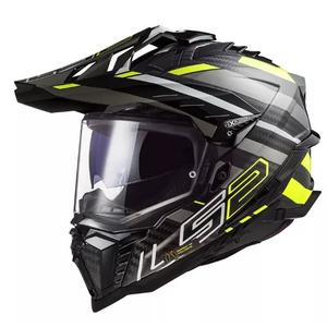 Endurohjelm LS2 MX701 Explorer C Edge 06 sort-grå-fluogul