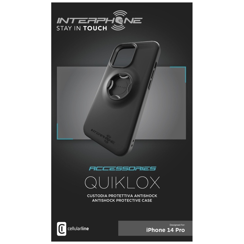 Beskyttelsescover Interphone QUIKLOX til Apple iPhone 14 Pro sort