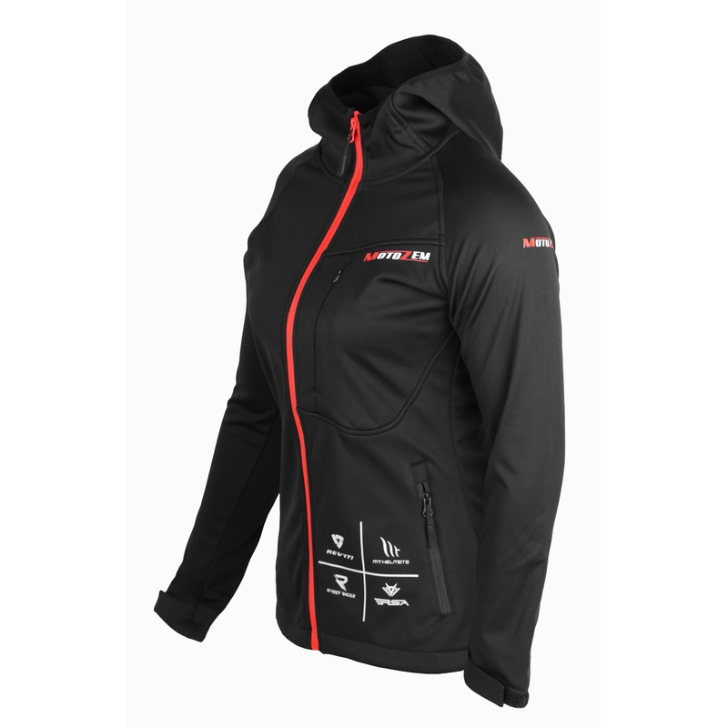 Dame softshelljakke MotoZem Racing Team sort-rød