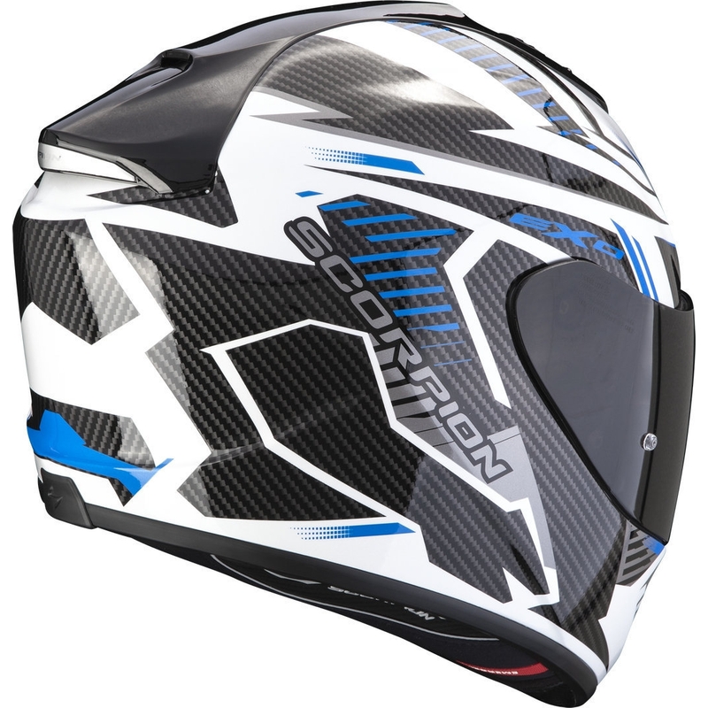 Integreret motorcykelhjelm Scorpion EXO-1400 EVO Air Shell hvid-blå