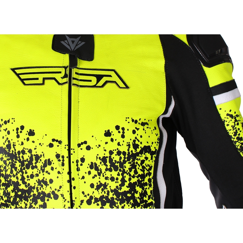 RSA GT2 sort-hvid-fluogul motorcykeloverall udsalg