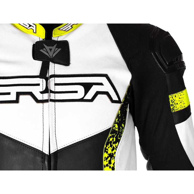RSA Imola 2 sort-hvid-fluogul motorcykeloverall udsalg