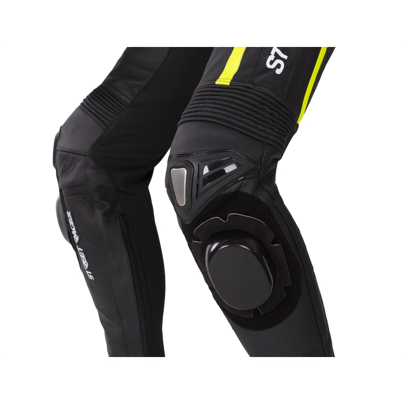 Street Racer Fast Track 2 Sort-hvid-fluogul motorcykeloverall udsalg